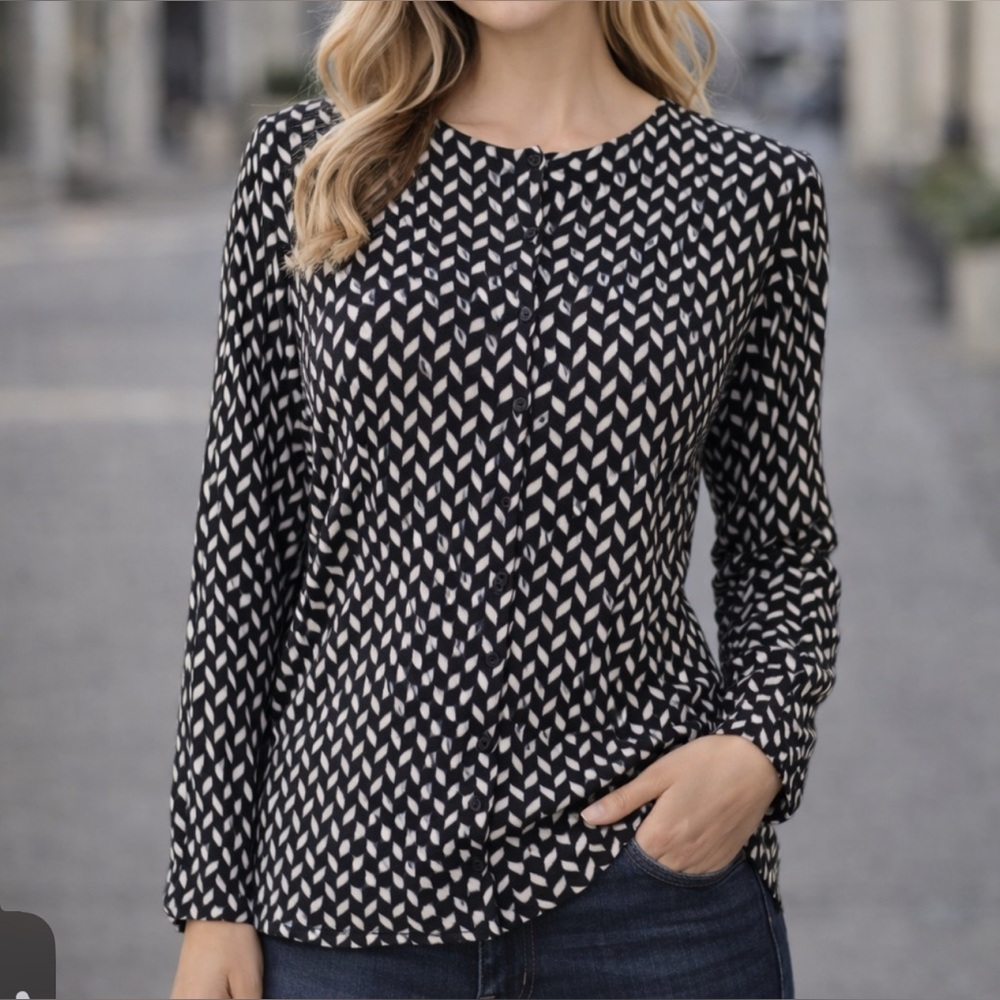 Premise Studio Cardigan Sweater Midnight Blue White Extra Large XL NWT $68